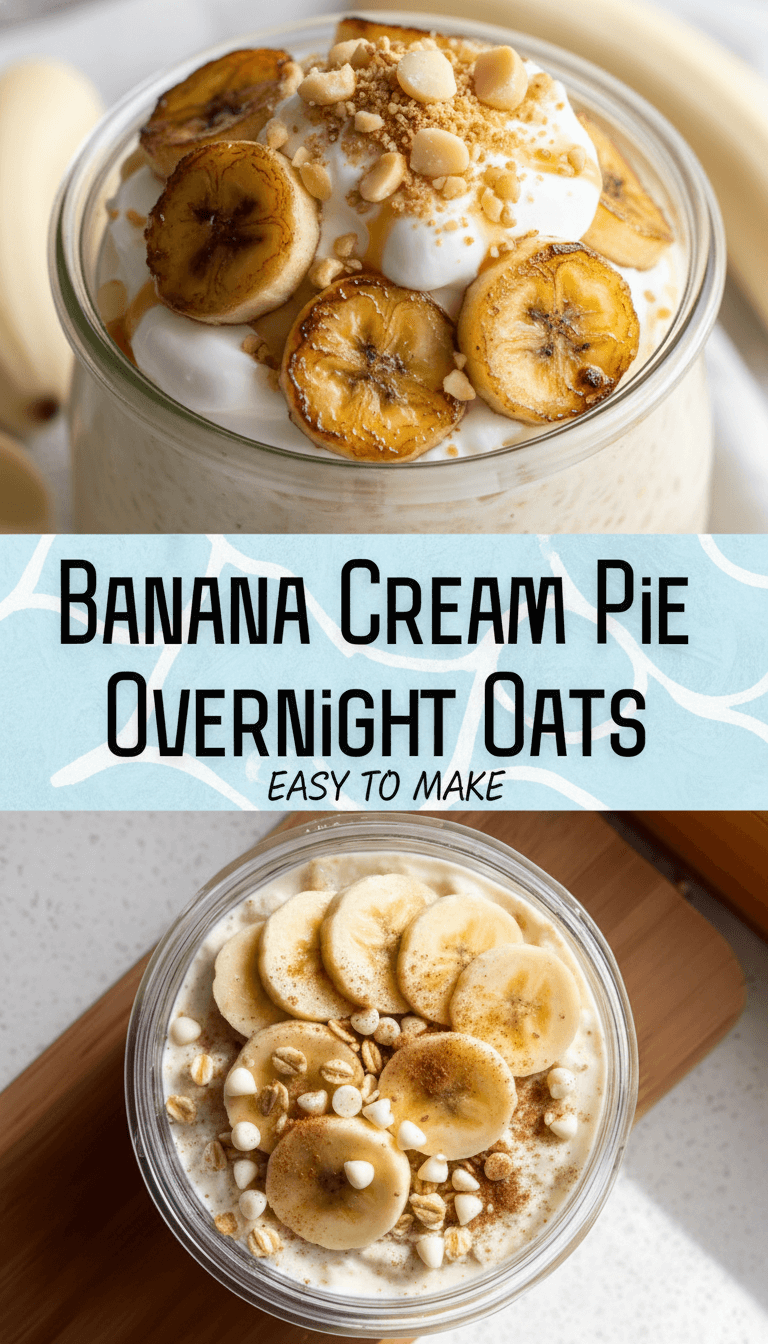 Banana Cream Pie Overnight Oats – Tasty By Nora